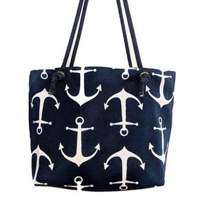 White Anchor Handmade Rope Handled Bag
